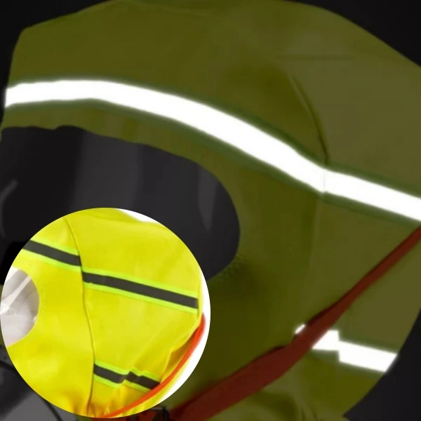 2024 New Design Yellow Flame Retardant EEBD Mask with Big Screen Reflective Tape Six-layer Filter for Self-rescue