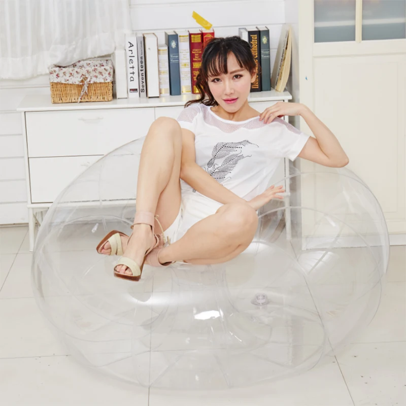 Transparent PVC Balloon Sofa 1m 0.2mm Material for Kids Play on Grass or Sitting Includes Air Blower Accessory