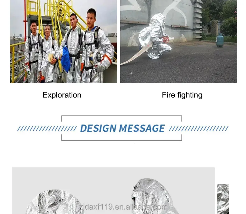 1000 Degrees Anti Radiation Aluminized Fire Fighting Suits Anti Heat