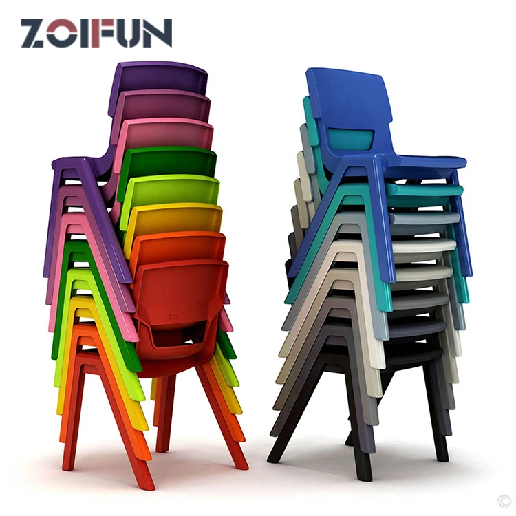 ZOIFUN Custom Color Preschool Furniture Stackable Plastic Durable Kids Event Party Chairs