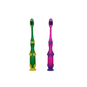 Cute Animal Design Soft Nylon Bristles Rubber Handle Child Toothbrushes Customized Luxury Whitening Toothbrush for Kids Home Use