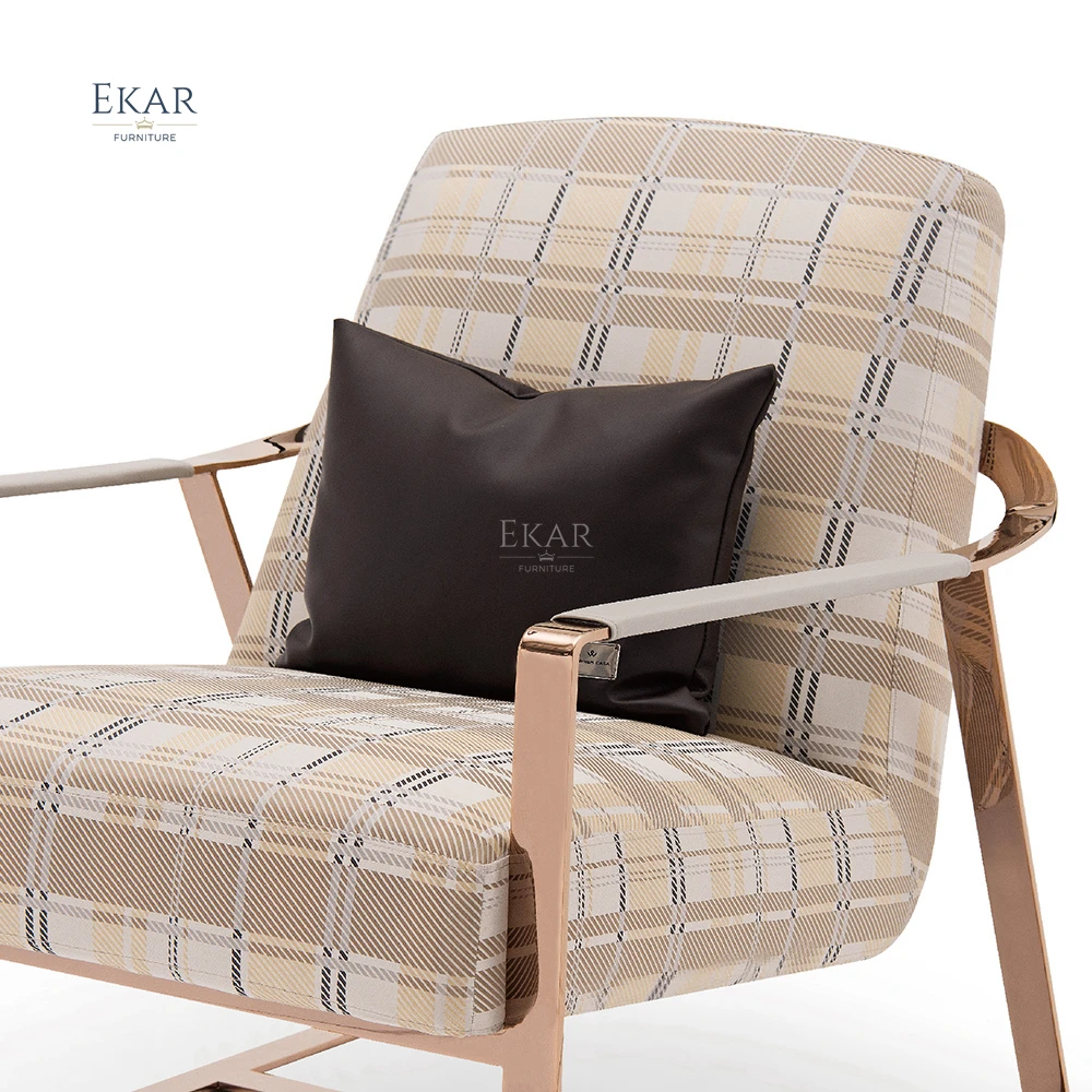 Contemporary Comfort: Modern Metal Frame Rocking Chair with Fabric Upholstery for Home, Living Room, & Beyond details