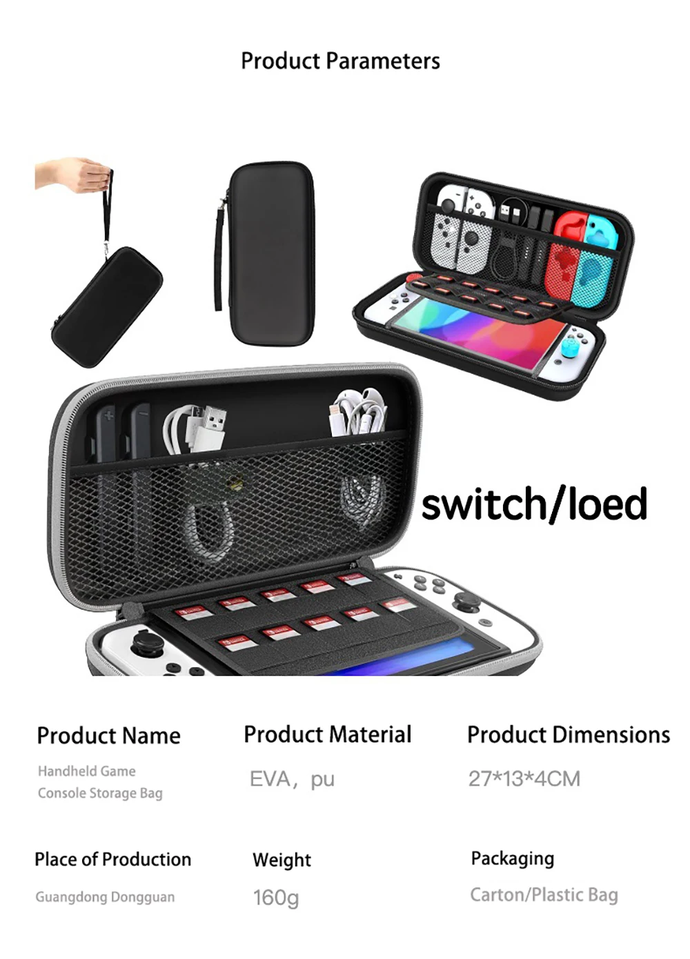 product laudtec carrying case for nintendo switch 2 2025 console hard case with smart storage for accessories and games pockets gift box-2