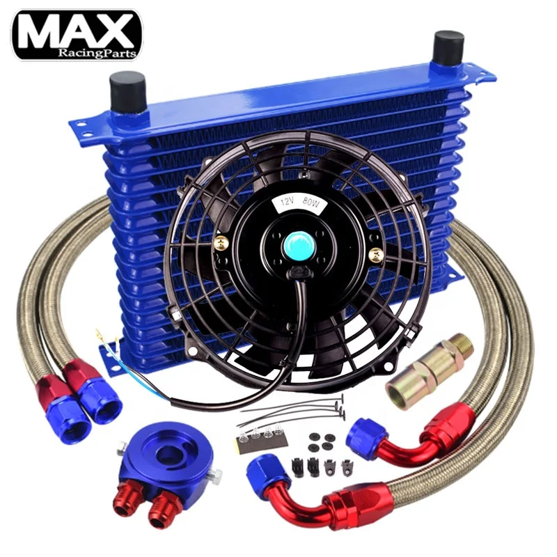 Auto Oliekoeler Radiator, Universele Auto 8 Rij 254mm/10in Remote