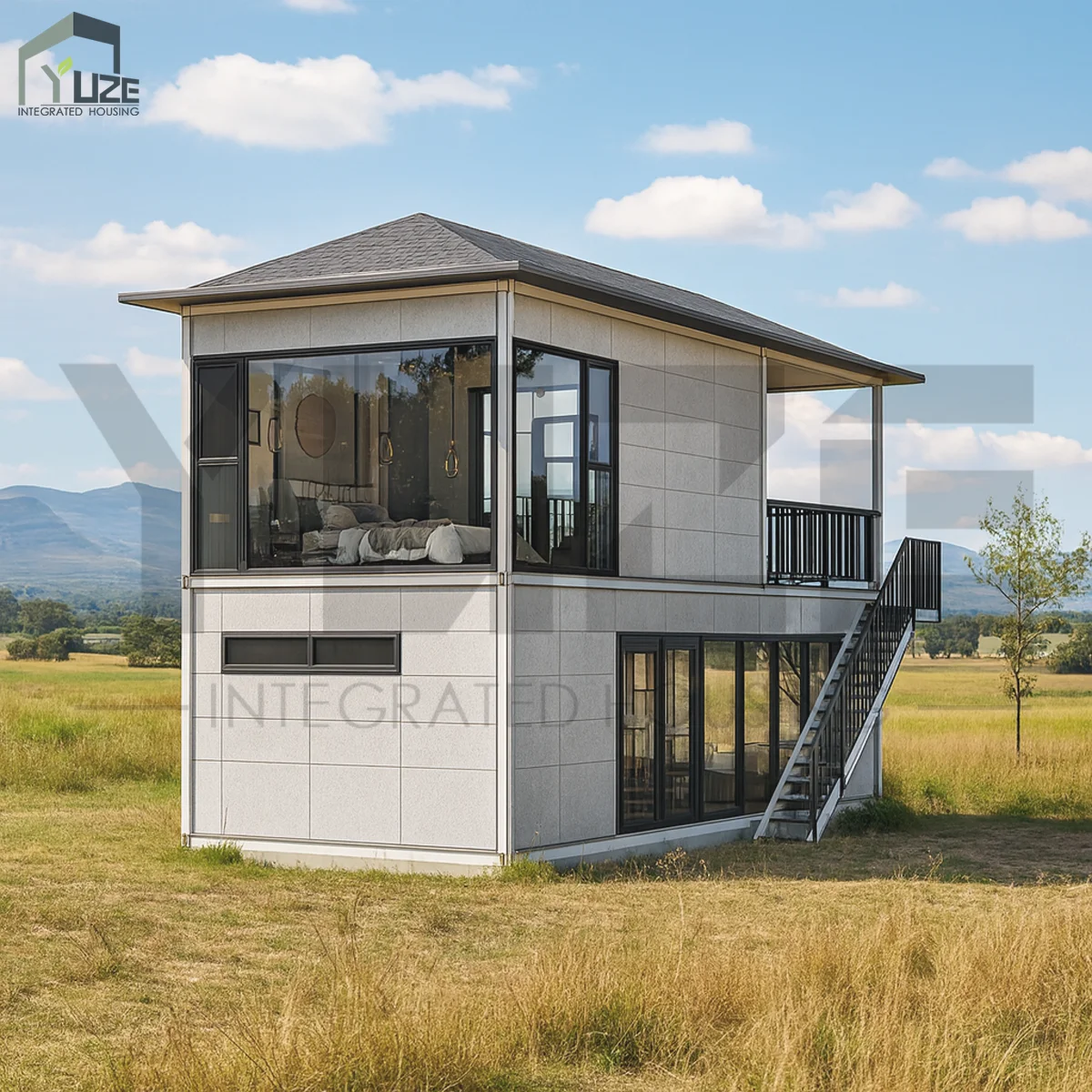 Custom Layout 20FT Prefabricated 2 Level Stackable Prefab Container Tiny House with Bathroom