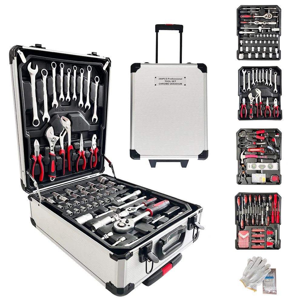 899 Pcs Tool Kit for Home Color Customization Metal Tool Set Household Tool Box Set Mechanic Tools Set Box