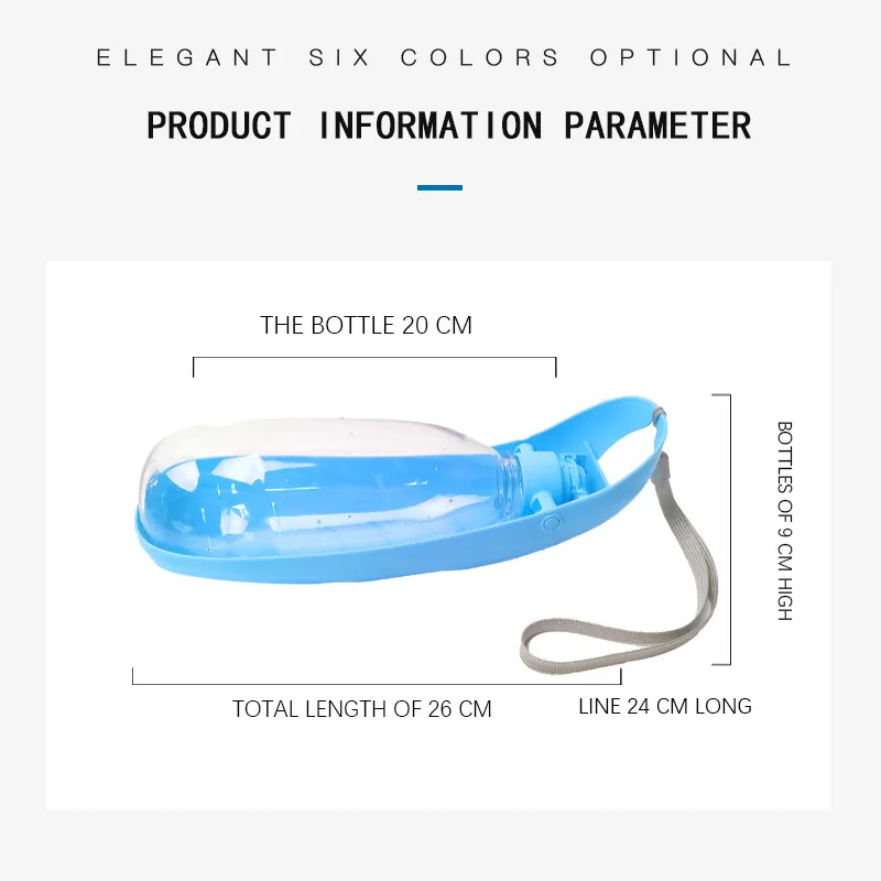 Hot Sale Pet Feeder Water Pet Bottle for Dogs Outdoor 500 ML Pet Products Drink Feeding Water Bottle factory