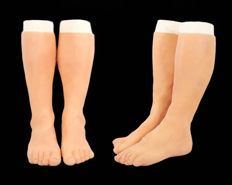 Silicone Artificial Prosthesis Foot Realistic Sleeve Simulated Skin Leg for  Cover Scars Young-aged COS Props