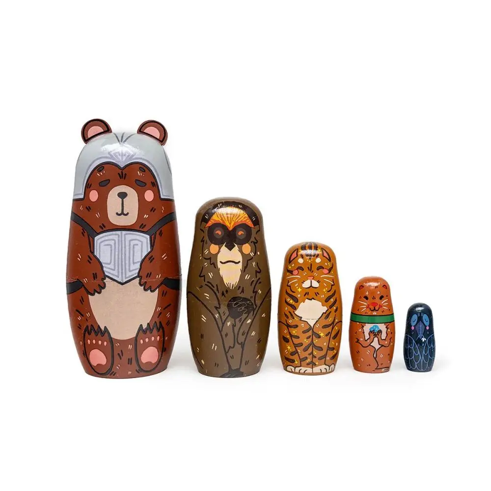 Russische Matryoshka Puppen 6-teilig - Handbemalte Steckpuppen Aus Holz