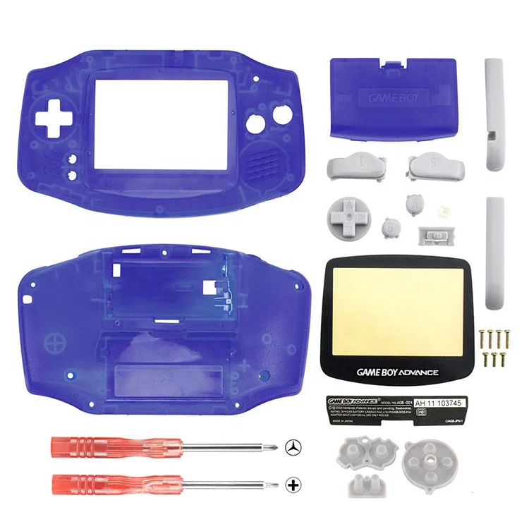 Replacement Protective Hosing Case Cover Hard Clear Pink Shell for Classic Gameboy Advance GBA