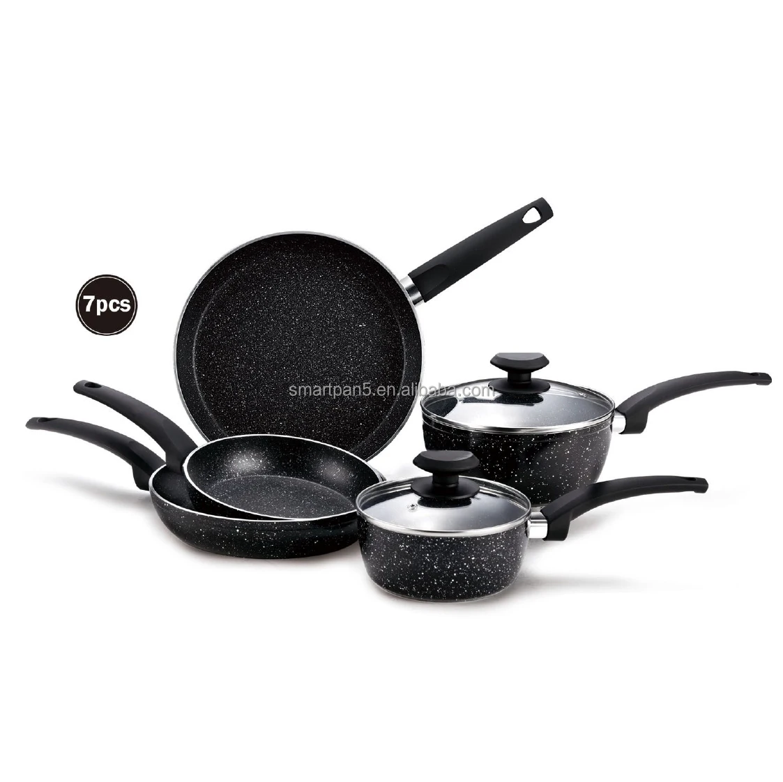 Cookware Set 7 Pieces Of Granite Stone Non Stick Frying Pan Set With Pans  And Pots Set For Home Cooking - Buy Cookware Set 7 Pieces Of Granite Stone  Non Stick Frying