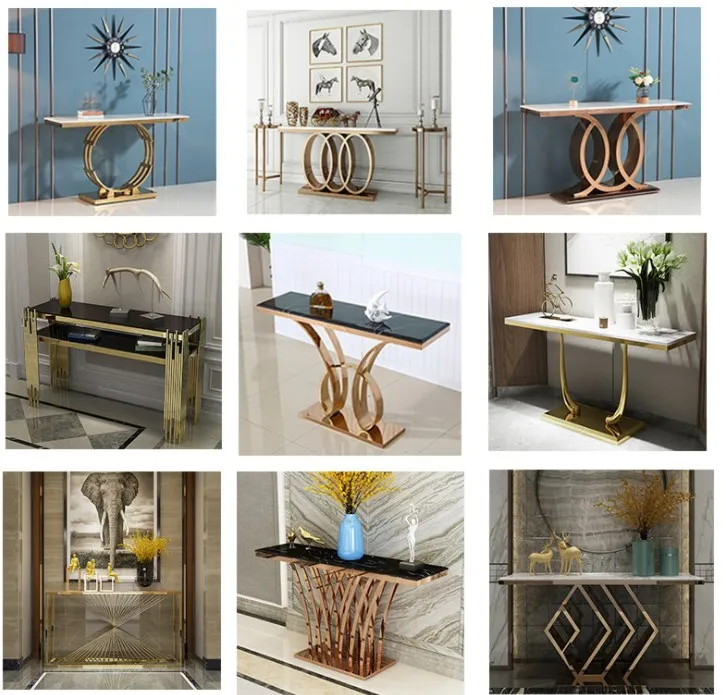 Rectangular Shaped Modern Luxury Golden Stainless Steel Hallway ...