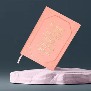 New Arrival Pink PU Leather Thread Sewn Hardcover Bible Journal A5 Diary Planner Journals Wholesale Custom Prayer Journal