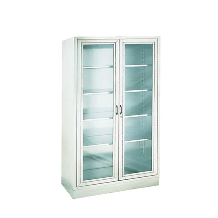 BT-AP001 Cheap Hospital Stainless steel instrument cabinet medical medicine cupboard 5 shelves glass door key price