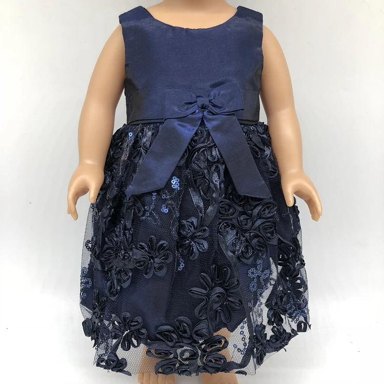 Good Quality Factory Directly Mini Fashion Style Dark Blue American Girl 18 Inch Customizable Clothes For Dolls