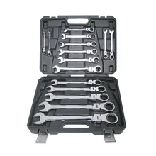 TOMAC 15Pcs Flexible Socket Ratchet Wrenches high quality hand tool kit In BMC