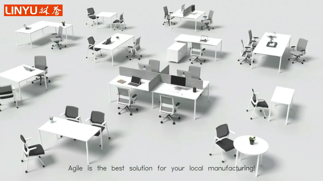 Modern Simple Design 10 Person Aluminum Metal Drak Grey Black Boardroom