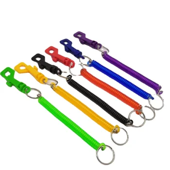 2024 New Spiral Key Chain Retractable Clip On Ring Stretchy Elastic Spring Keyring