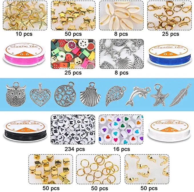 6600Pcs/Box 6mm Clay Beads for Jewelry Making Kit Flat Round Polymer Clay  Heishi Beads Letter DIY Handmade Accessories
