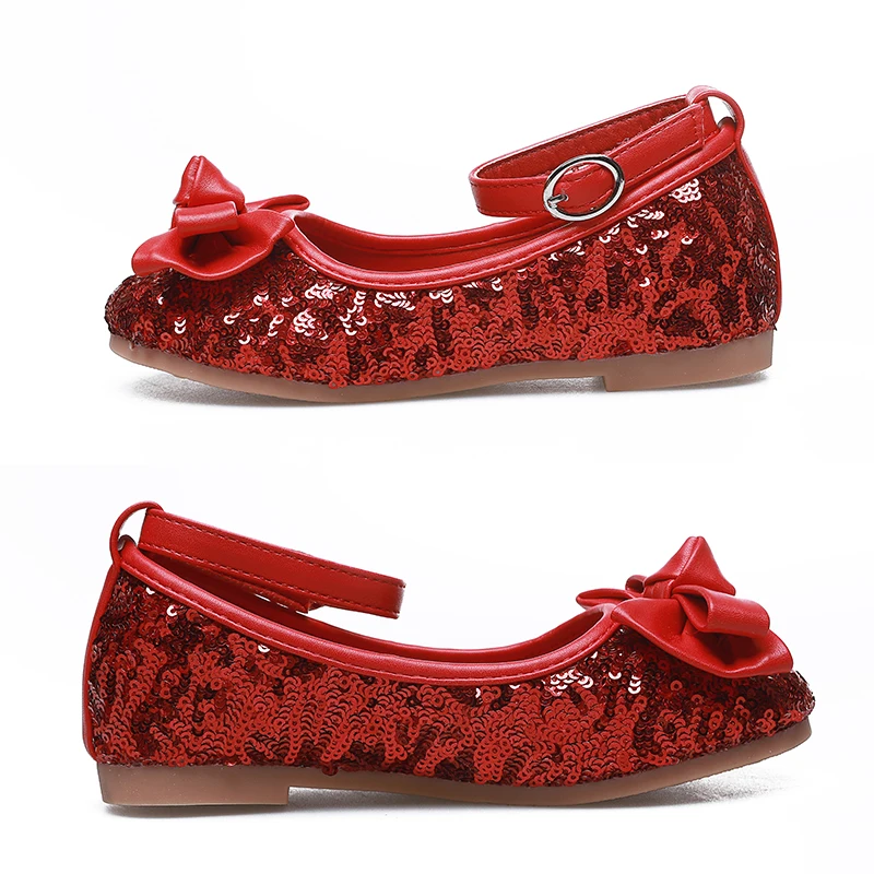 Bling Red and Blue Sequin Toddler Girls Kids Dress Shoes