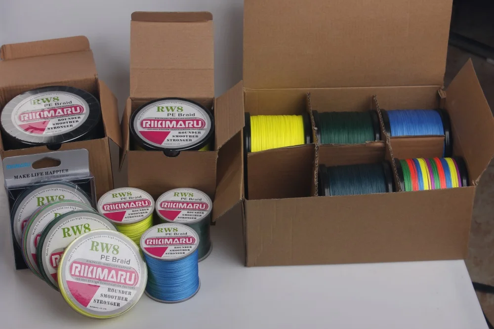 Rikimaru RW8 8 Strand 1000m PE Braided Fishing Line for Lake & Ocean ...