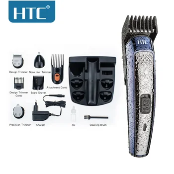 HTC AT-1207 5 In 1 Waterproof Professional Rechargeable Cordless Hair Clipper Ear&Nose Hair Trimmer
