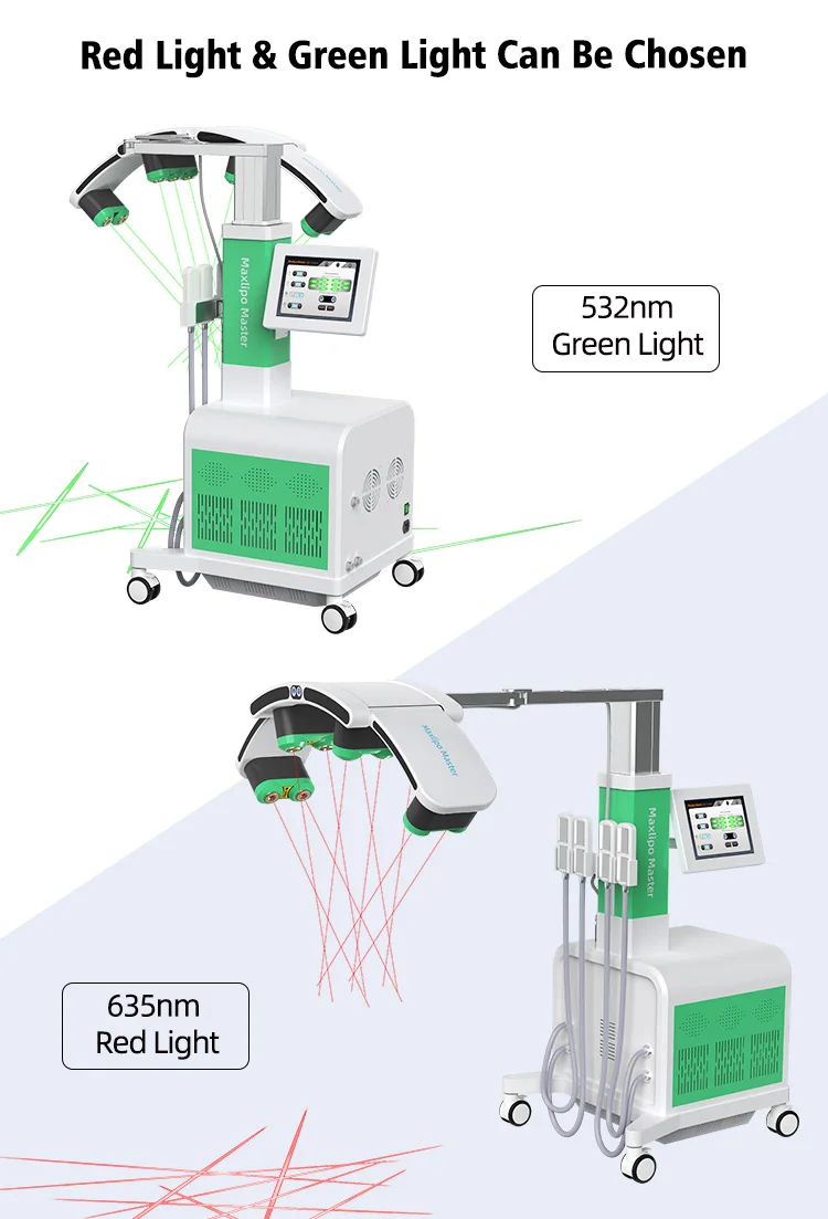 10D Diode Laser Slimming Device Stationary Red Green Light 532nm/635nm 2-in-1 Fat Dissolving Slimming Machine for Commercial Use