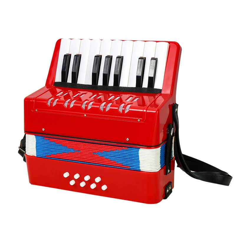 8 Bass 17 Key Piano Accordion Black with Newest Design Chromatic and Diatonic Buttons on Sale