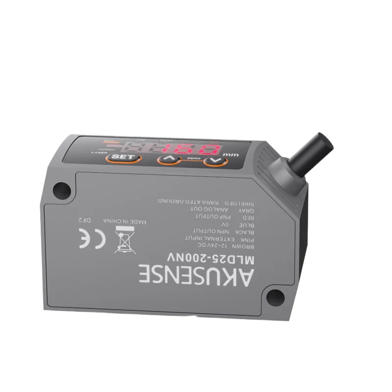 Sensor de desplazamiento láser AkuSense MLD25 NPN PNP RS-485 IP67