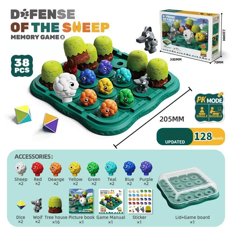 Upgrade Memory Match Brain Teaser Logical the Sheep Defense Children's Logic Educational Maze Games Toys for Kids Toys and Games