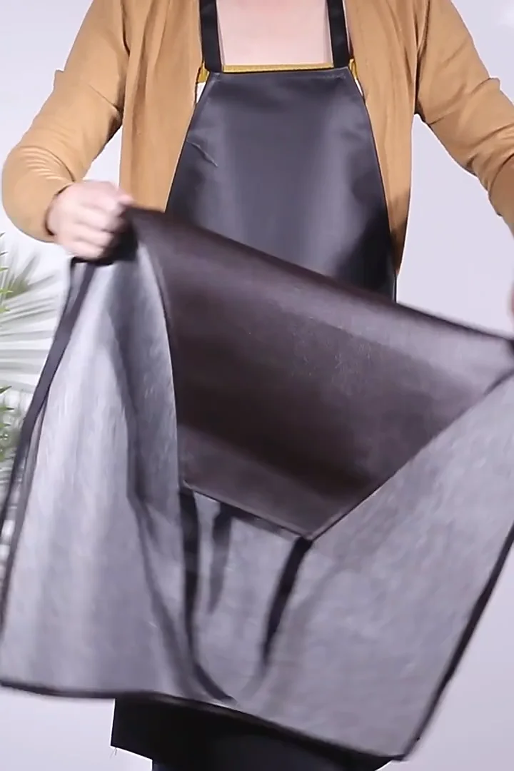 Waterproof Black Rubber Tpu Butchers Apron Dishwashing Lab Work Fishing