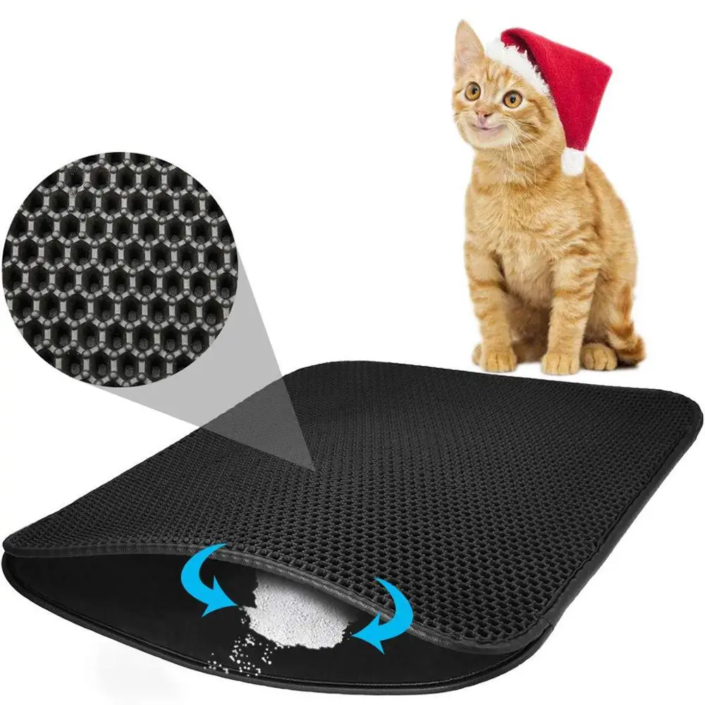 foldable clean pad waterproof double layer eva cat litter mat