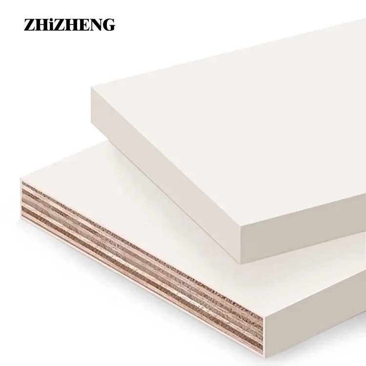 Industry Wholesale Solid Wood Boards Sheets 2440*1220*9mm Melamine  Laminated Plywood Block Board For Furniture Making