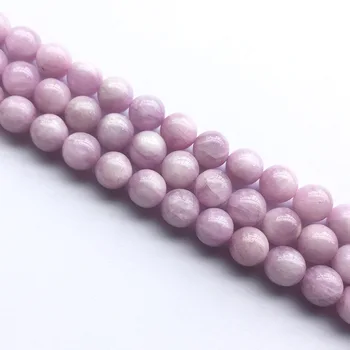 Wholesale Healing Gemstone Round Beads Semi-Precious Crystal Beads 4MM 6MM 8MM Kunzite Loose Beads Strand for Jewelry