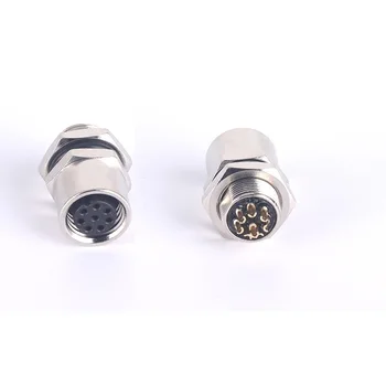 Wholesale 8MM Mother M8 8P Connector,  M8 8Pin Female Panel Mount Connector with soldering cups