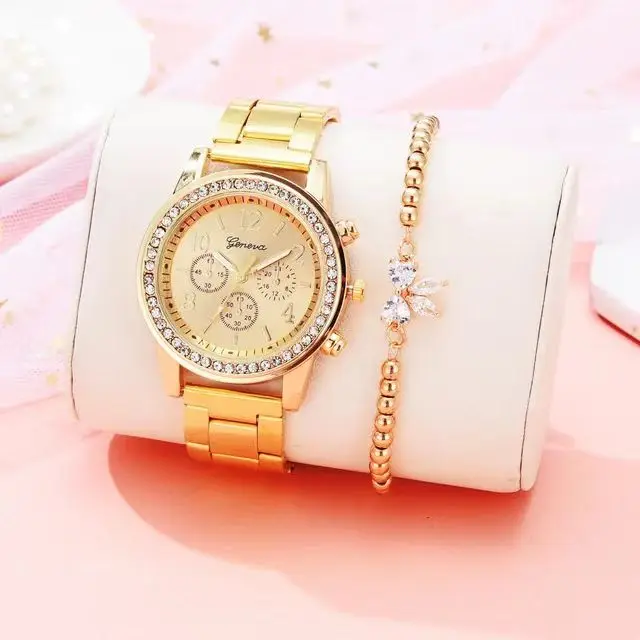 Luxury Rhinestone Quartz Watch - Elegant Fashion Timepiece display picture 2