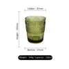 XR652 Green Vintage Relief with Fan Leaf Design whiskey glass