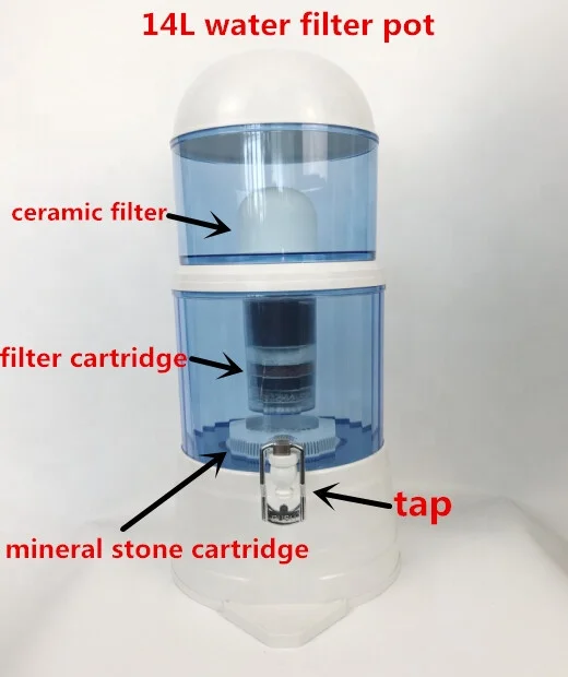 14l Mineral Water Pot 4 Gallon Alkaline Water Filter Purification