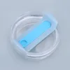 Cuerpo transparente, lámina azul celeste, silicona azul.