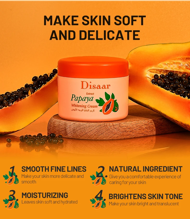 Disaar Vitamin E & Papaya Extract Whitening Deep Nourishing Skin Brighten Face Cream for Dark Skin