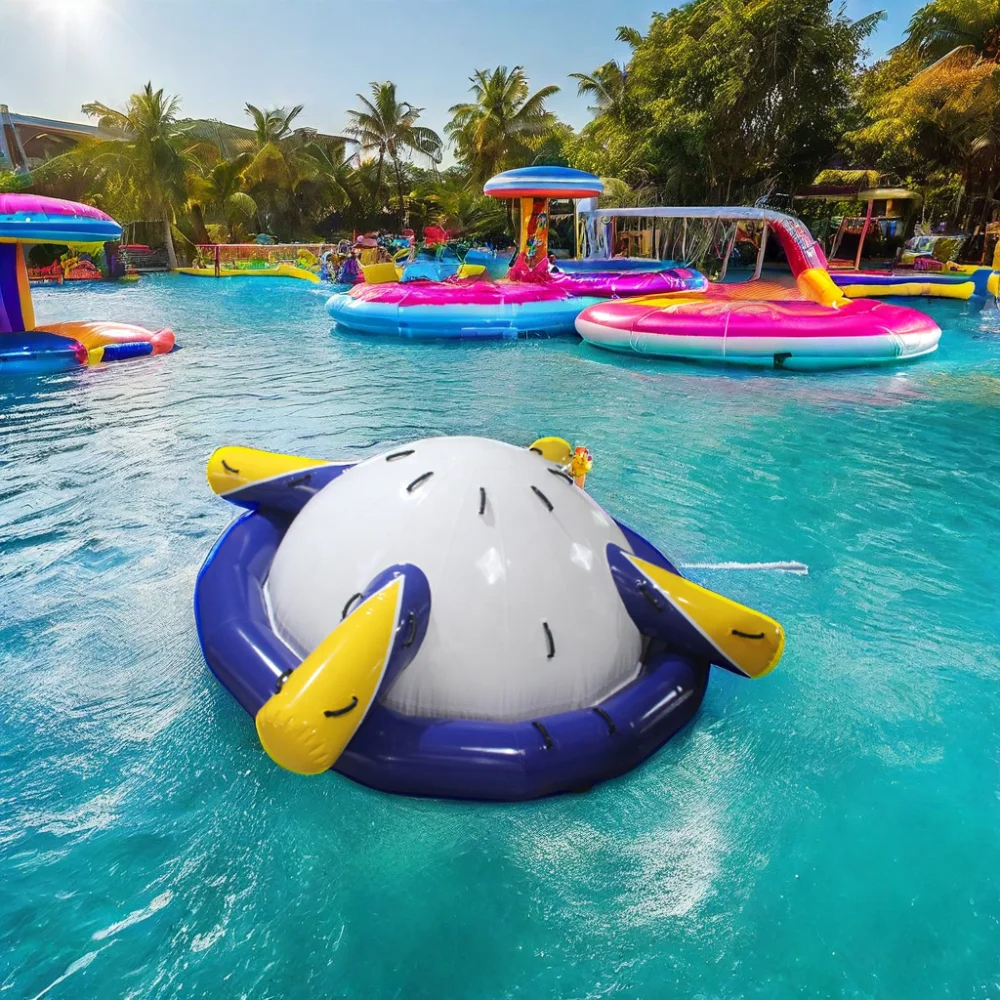 Customized Size PVC UFO Inflatable Saturn Rocker Floating Spinner for ...