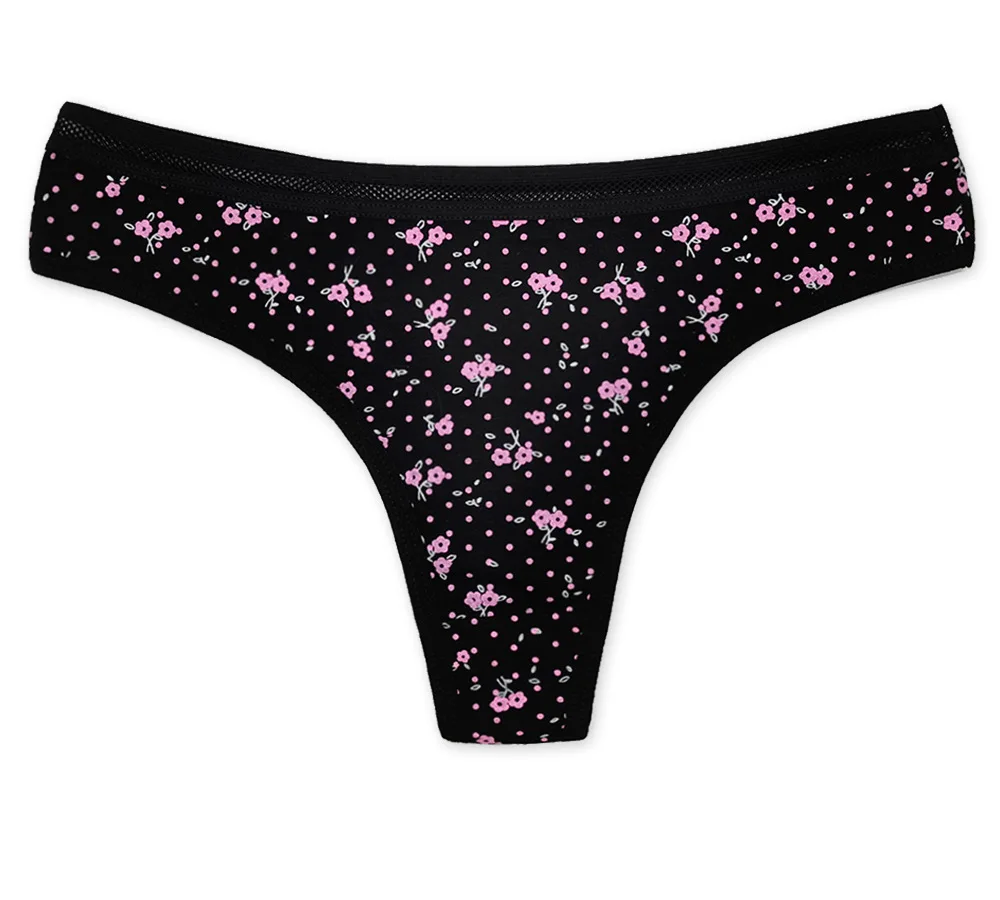 Alibaba Supply Black Simple Printed Design Sexy Wet Thongs
