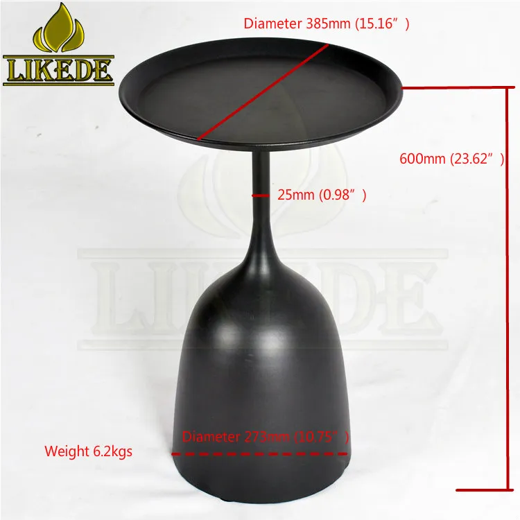 Iron Metal Bedside Table for Black Tea and Coffee Elegant Furniture Legs