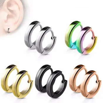 316L Surgical Steel Hoop Earrings for Men Women Small Hoop Huggie Ear Piercings Jewelry