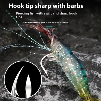 High Simulation Carp Fishing Gear PVC Soft Bait Hook Bionic Shrimp Lure Form Cross-Border Bait Artificial Soft Bait – Soft Lure – view 5