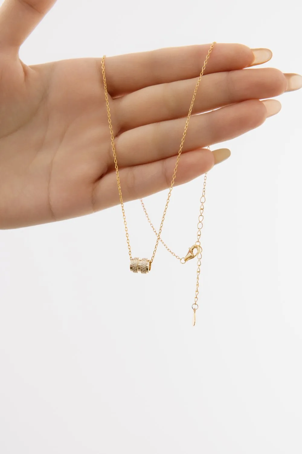 KAKODIY new 925 sterling silver jewelry gold-plated chain roller pendant necklace detail 2