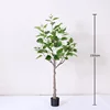 White hydrangea tree (thick trunk) 150cm (91 leaves, 14 flowers)