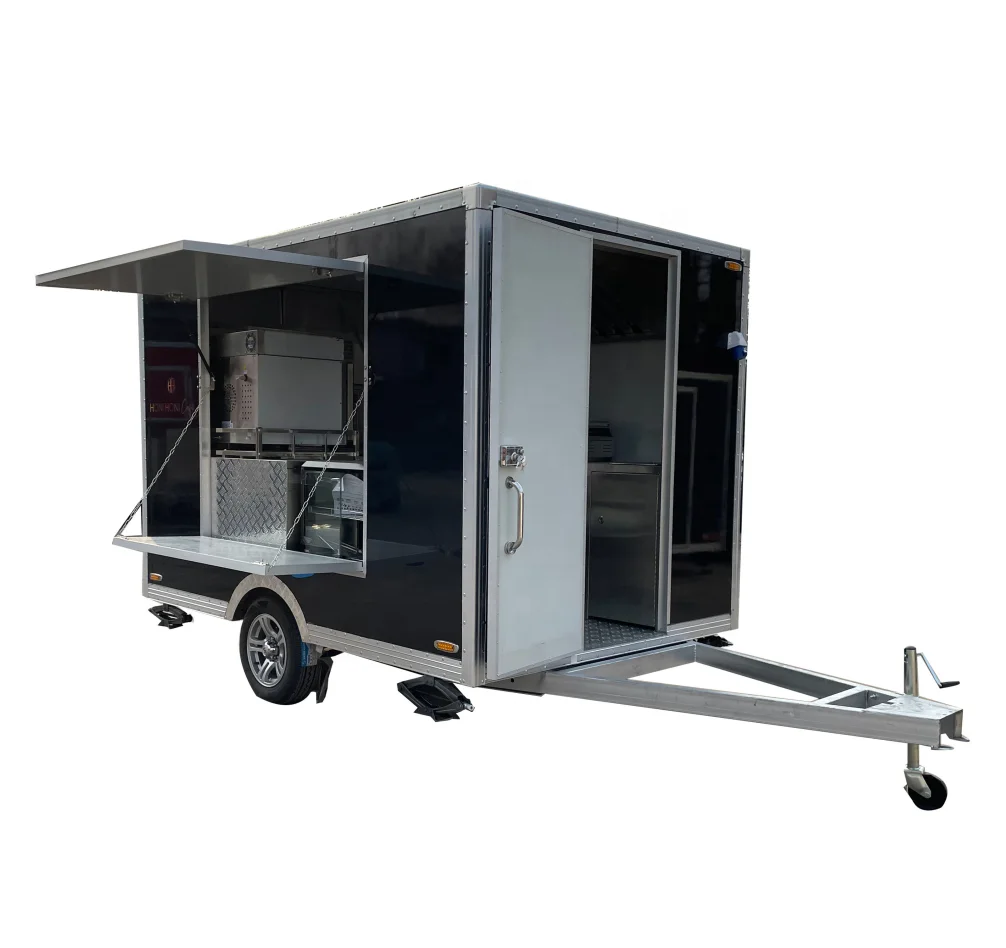 10FT Black Food Vending Trailer Mobile Kitchen Truck For USA