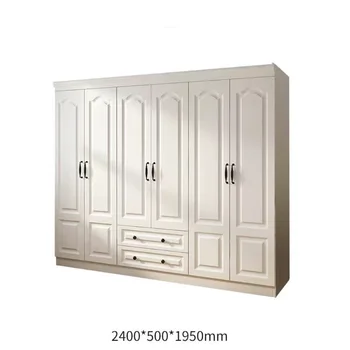 Scandinavian Style Cream Wardrobe Home Bedroom Economy Rental House Storage Large Cabinet