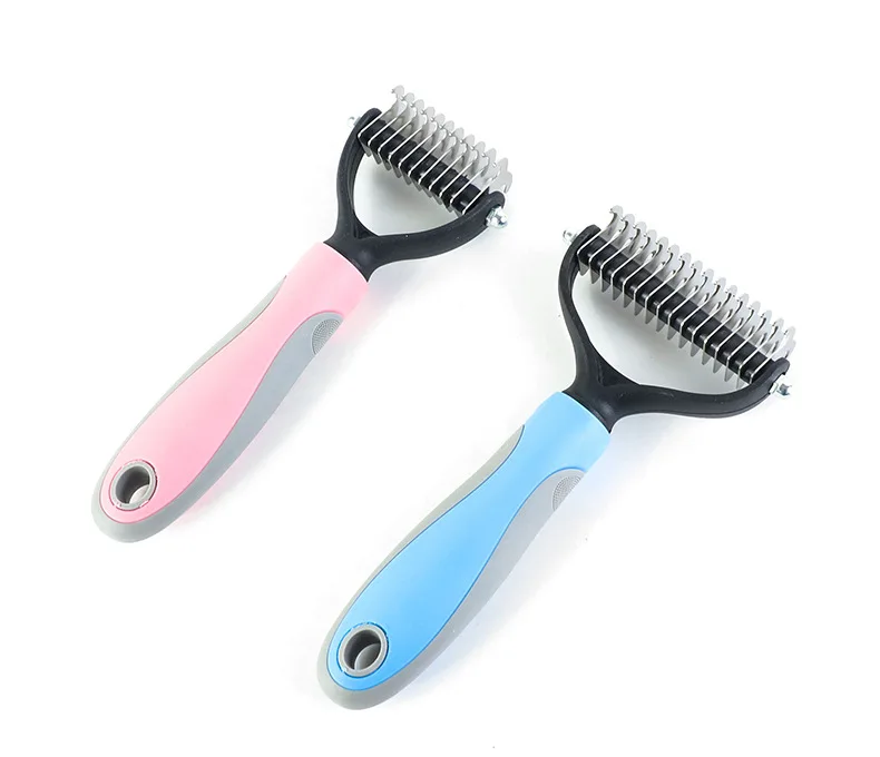 Pets Fur Knot Cutter Dog Grooming Shedding Tools Pet Cat Hair Removal Comb Brush Double Sided Pet Products Comb for Cats